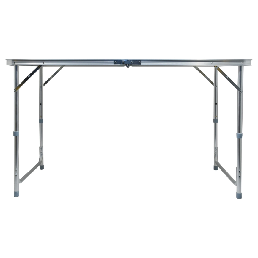 Klappbarer Campingtisch + 4x Stuhl weiß/matt Chrom
