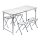 Klappbarer Campingtisch + 4x Stuhl weiß/matt Chrom