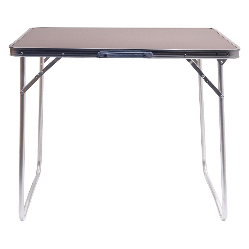 Klappbarer Campingtisch braun/matt Chrom