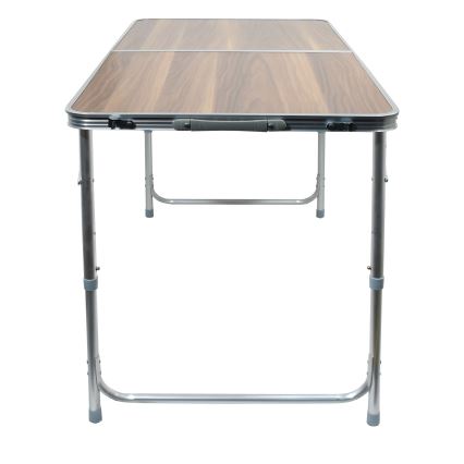 Klappbarer Campingtisch braun/matt Chrom
