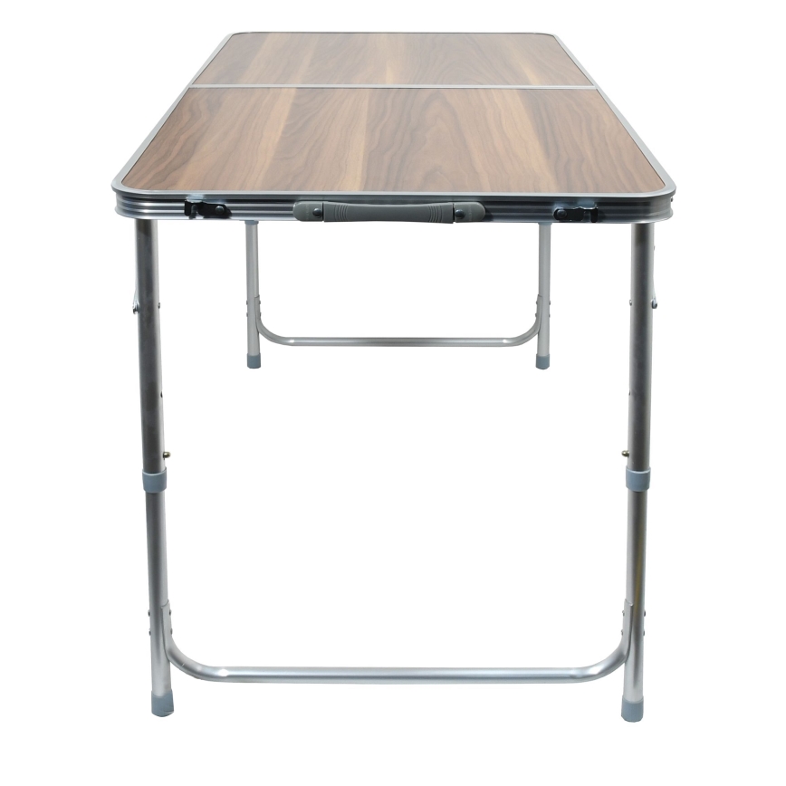 Klappbarer Campingtisch braun/matt Chrom