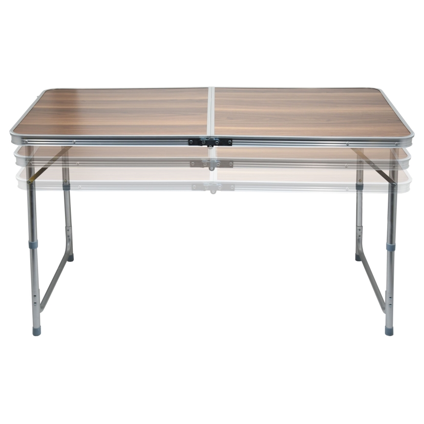 Klappbarer Campingtisch braun/matt Chrom