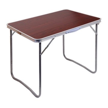 Klappbarer Campingtisch braun/matt Chrom