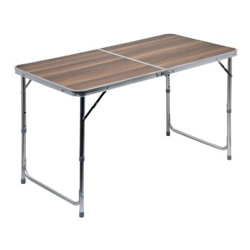 Klappbarer Campingtisch braun/matt Chrom