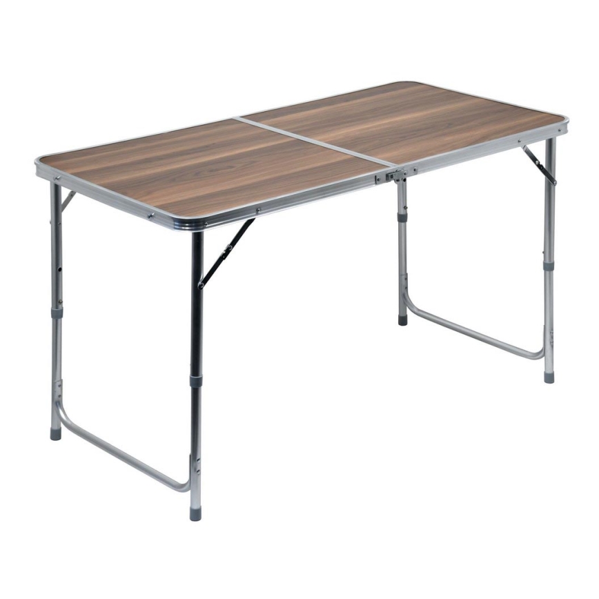Klappbarer Campingtisch braun/matt Chrom