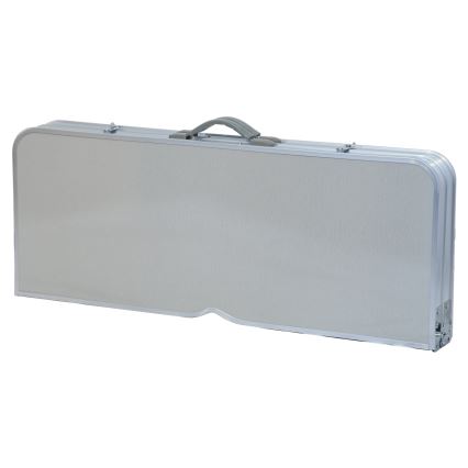 Klappbarer Campingtisch mit Stühlen weiß/matt Chrom