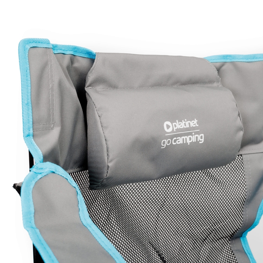 Klappbarer Campingtisch + Stuhl grau/blau