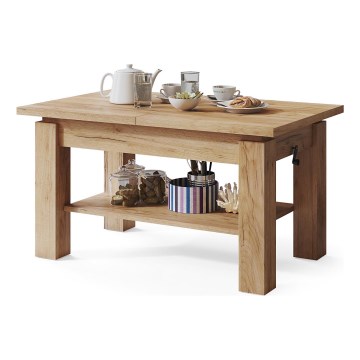 Klappbarer Couchtisch mit Ablage ADONIS Eiche