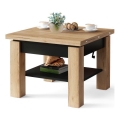 Klappbarer Couchtisch mit anhebbarer Platte mit Ablage CALEB Eiche/schwarz
