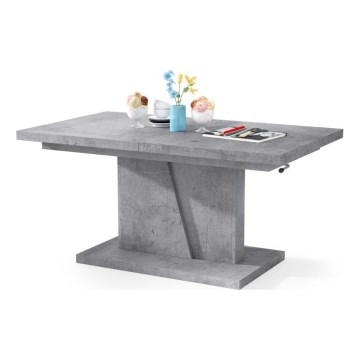 Klappbarer Couchtisch mit anhebbarer Platte NINO grau