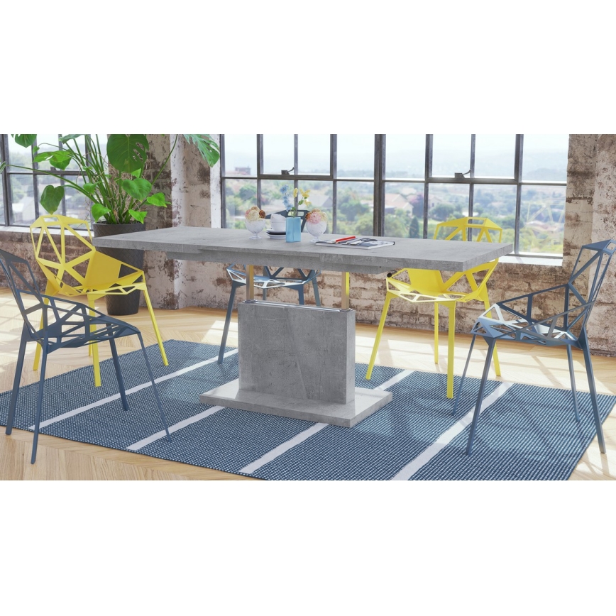 Klappbarer Couchtisch mit anhebbarer Platte NINO grau