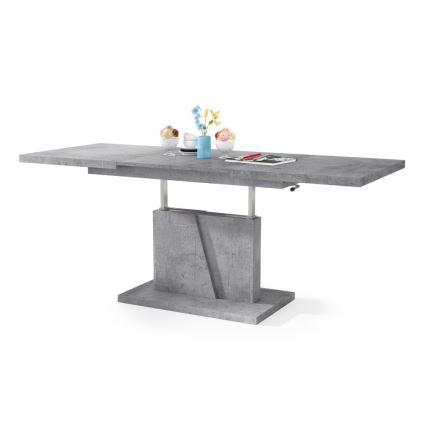 Klappbarer Couchtisch mit anhebbarer Platte NINO grau