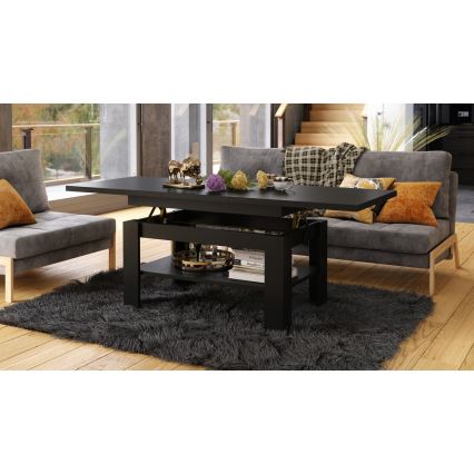 Klappbarer Couchtisch mit anhebbarer Platte ROY schwarz