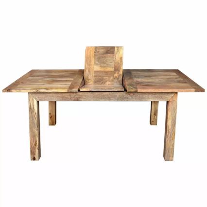Klappbarer Esstisch HINA 180x90 cm Massivholz/Mangobaum