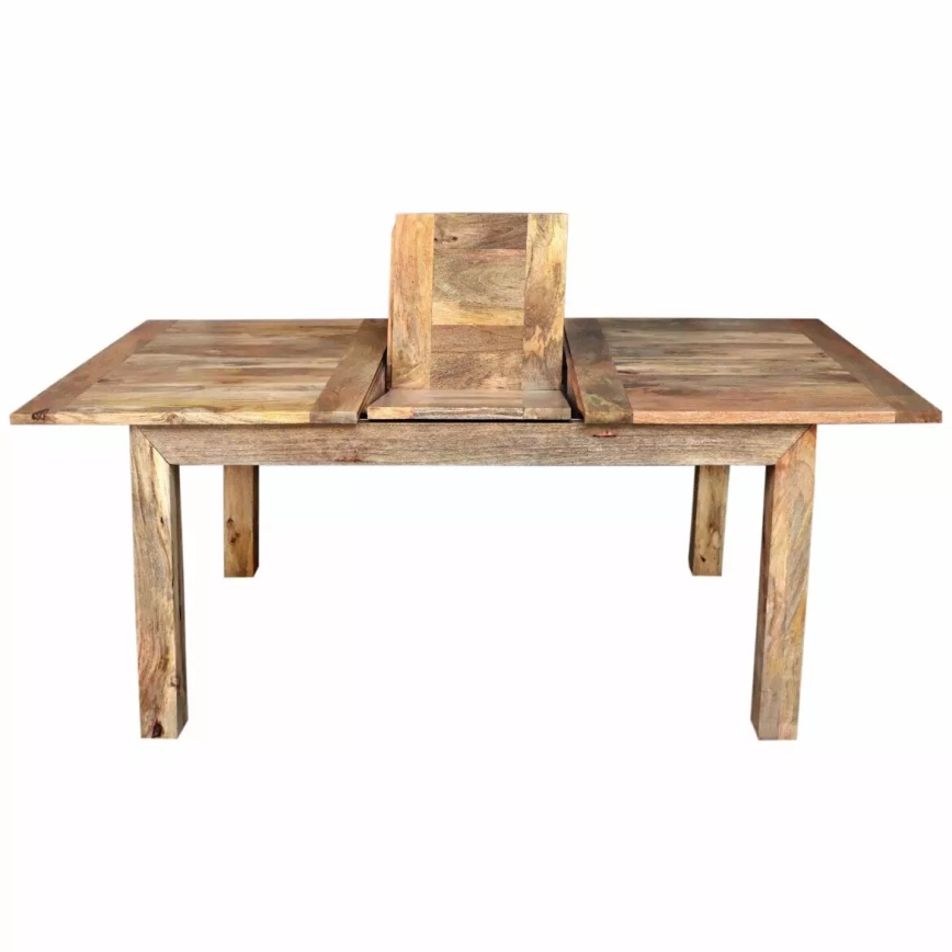Klappbarer Esstisch HINA 180x90 cm Massivholz/Mangobaum