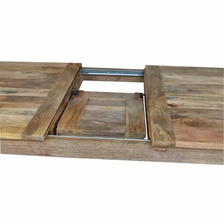 Klappbarer Esstisch HINA 180x90 cm Massivholz/Mangobaum