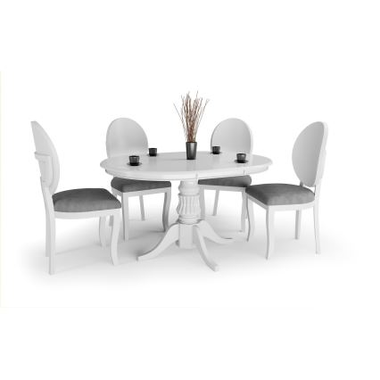 Klappbarer Esstisch WILLIAM 75x124 cm weiß