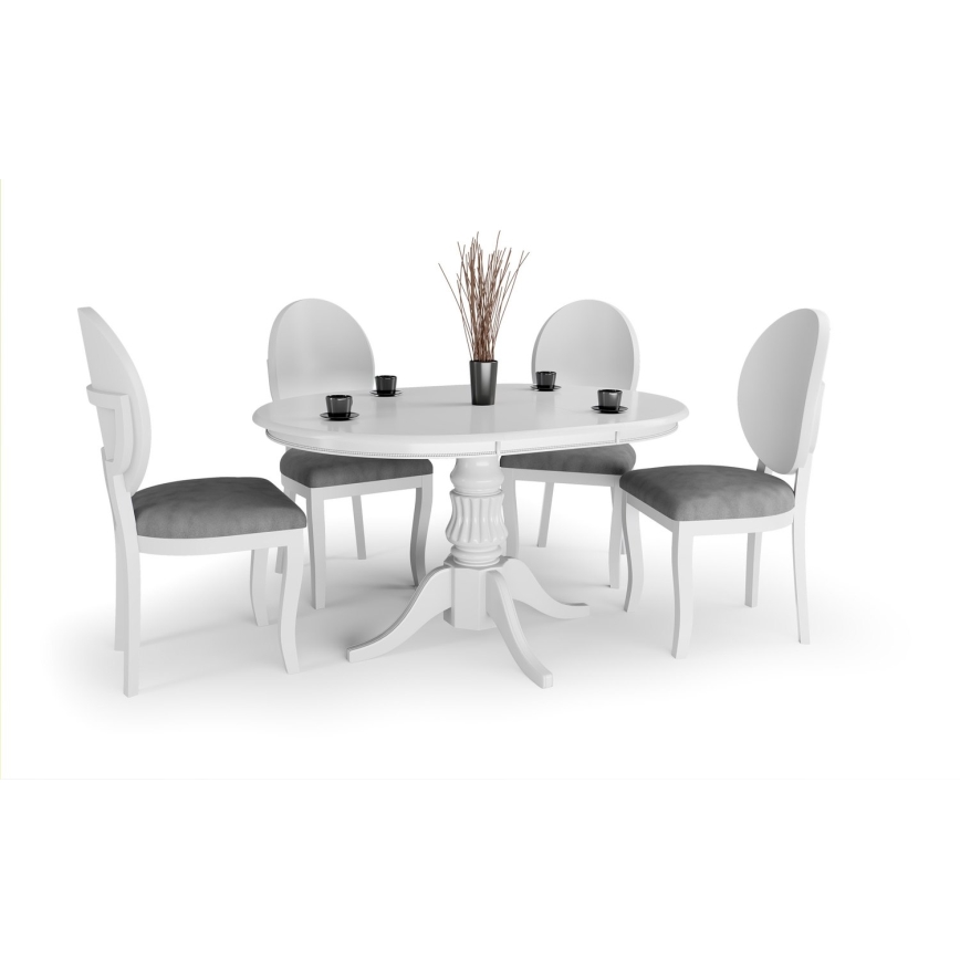 Klappbarer Esstisch WILLIAM 75x124 cm weiß