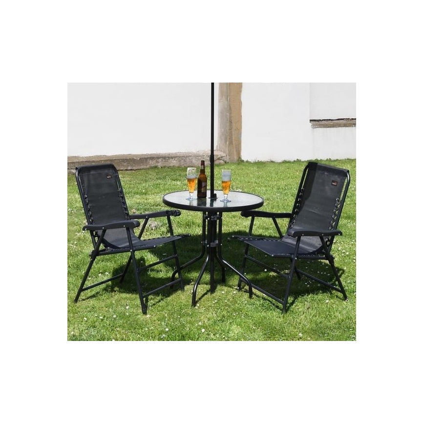 Klappbarer Gartenstuhl schwarz