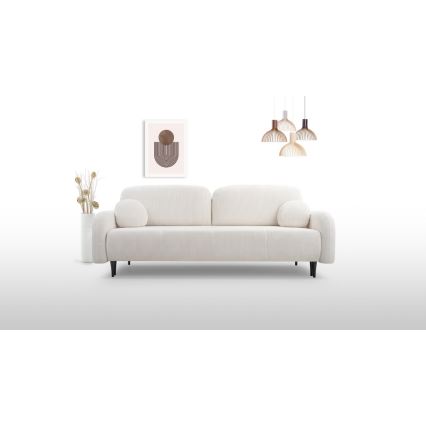 Klappbares Dreisitzer-Polstersofa CLOUDY cremefarben