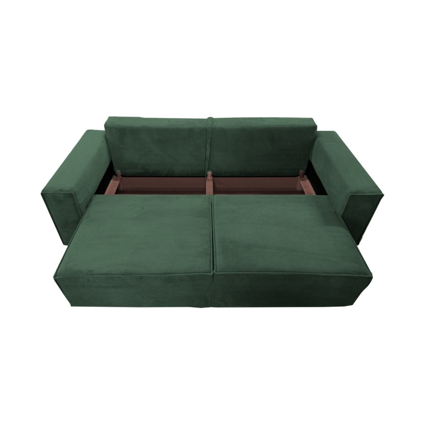Klappbares Dreisitzer-Sofa mit Stauraum RONDA grün