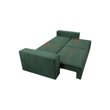 Klappbares Dreisitzer-Sofa mit Stauraum RONDA grün