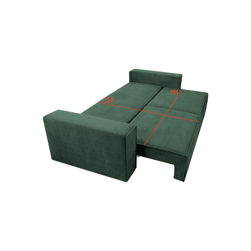 Klappbares Dreisitzer-Sofa mit Stauraum RONDA grün