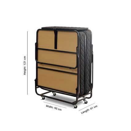 Klappbares Einzelbett aus Metall mit Matratze HERON 90x204 cm, weiß