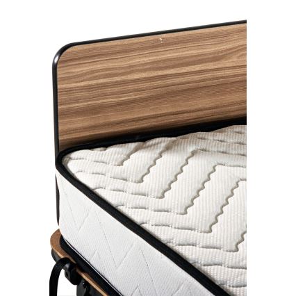 Klappbares Metall-Einzelbett HERON 80x190 cm mit Matratze, weiß – Belastbarkeit 120 kg