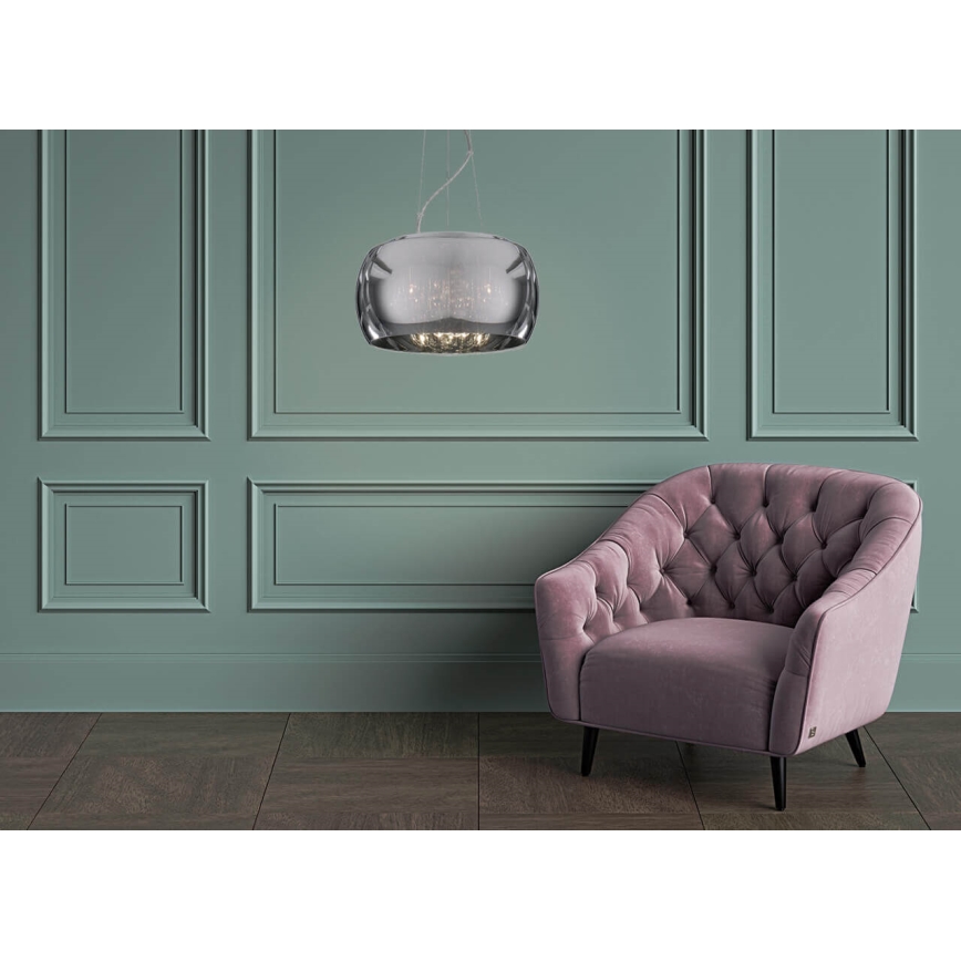 Deckenleuchte an Kabel ORCHIDEE 5xG9/3W/230V glänzender Chrom