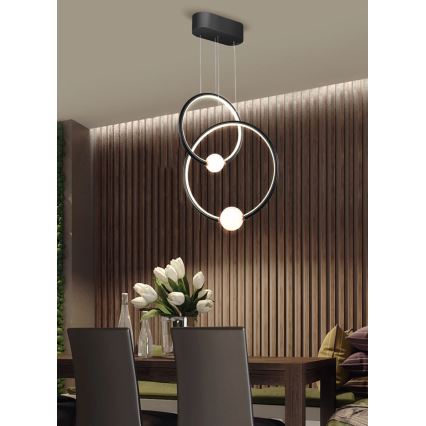 LED dimmbare Hängeleuchte an Kabel LIV LED/50W/230V schwarz + Fernbedienung