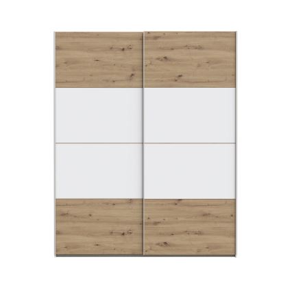 Kleiderschrank KARO 170x210 cm weiß/Artisan-Eiche