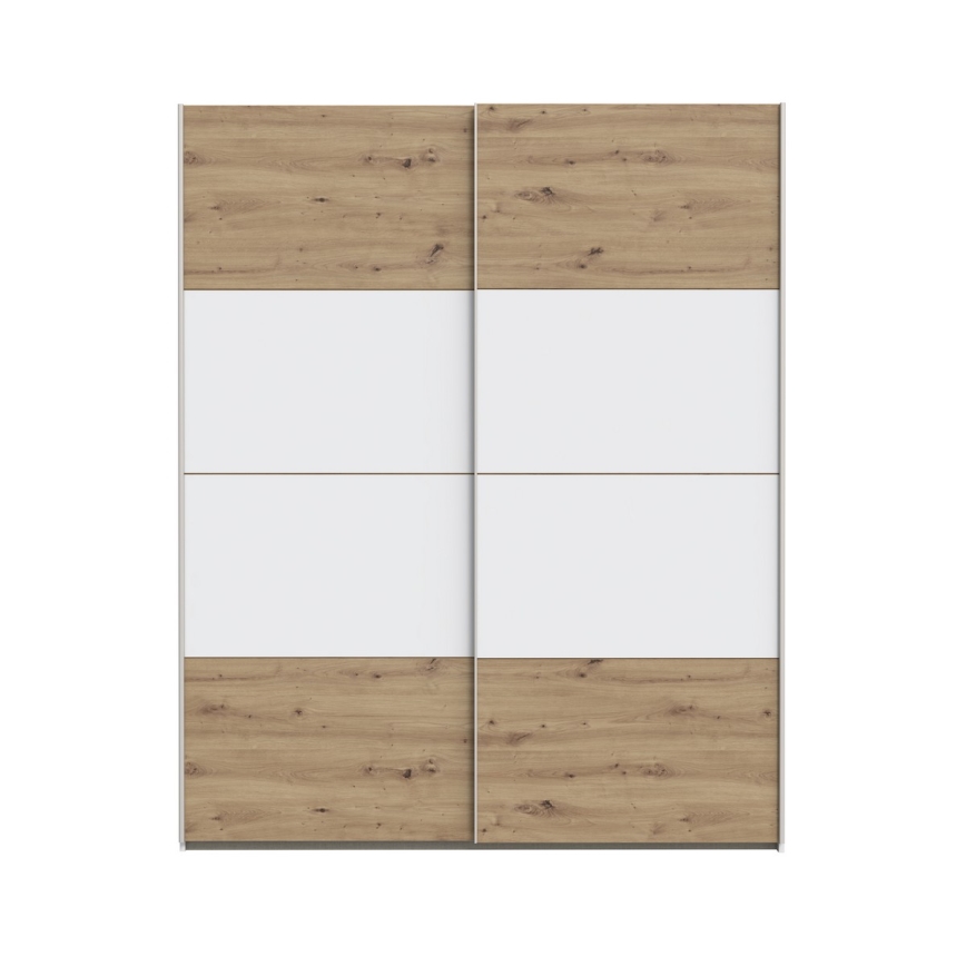 Kleiderschrank KARO 170x210 cm weiß/Artisan-Eiche