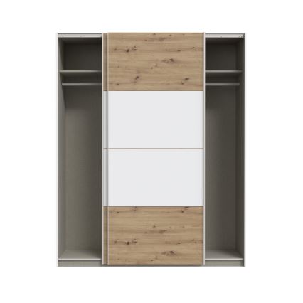Kleiderschrank KARO 170x210 cm weiß/Artisan-Eiche