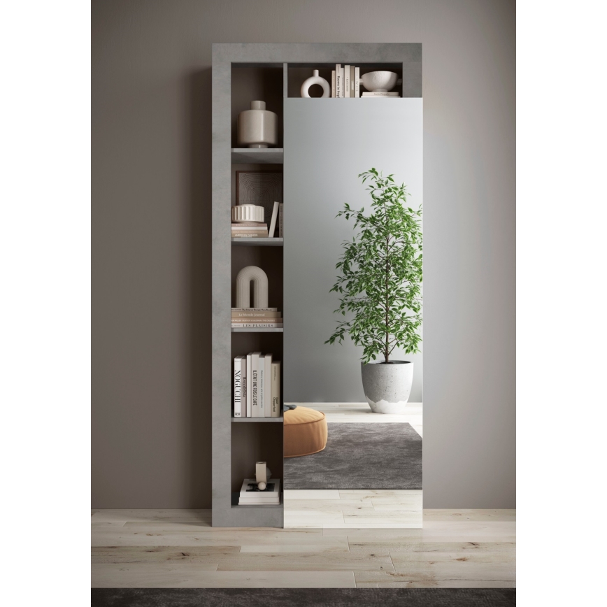 Kleiderschrank LENOR 91x209 cm Weiß/Betongrau