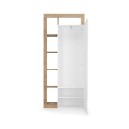 Kleiderschrank LENOR 91x209 cm weiß/braun