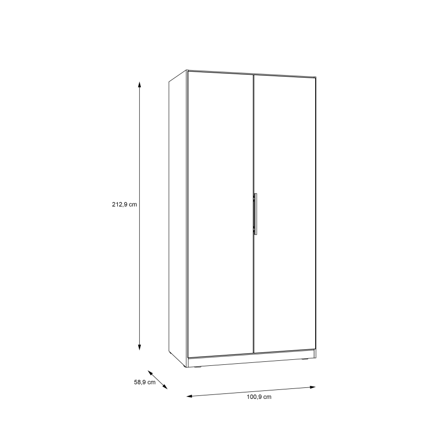 Kleiderschrank MARO 100 x 213 cm Artisan-Eiche