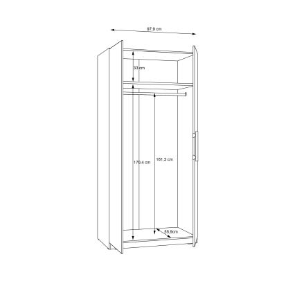 Kleiderschrank MARO 100 x 213 cm Artisan-Eiche