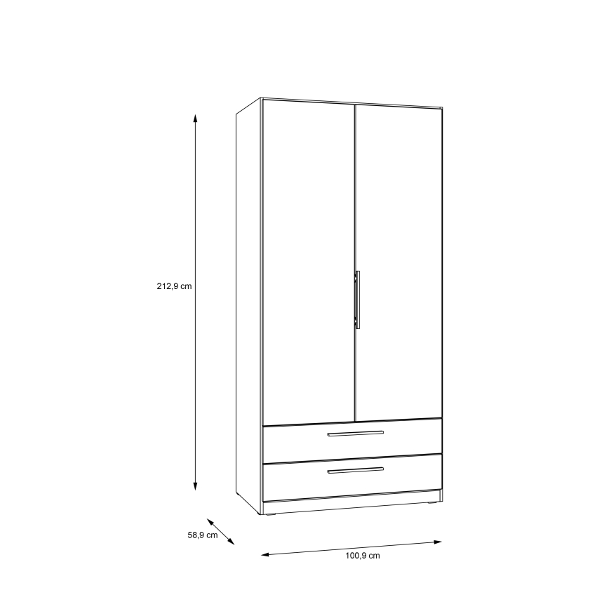 Kleiderschrank MARO 100x213 cm Artisan-Eiche