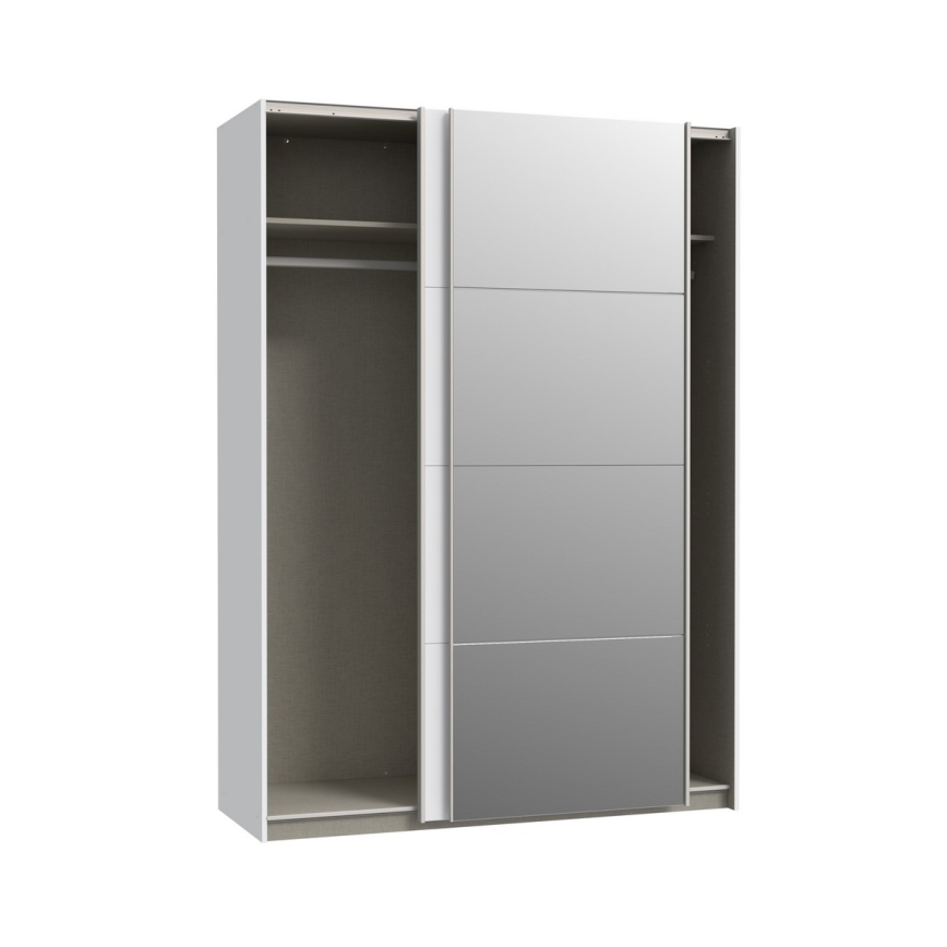 Kleiderschrank mit Spiegel KARO 150x210 cm, weiß
