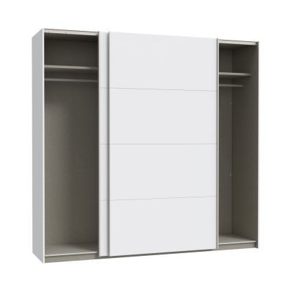 Kleiderschrank mit Spiegel KARO 220x210 cm weiß