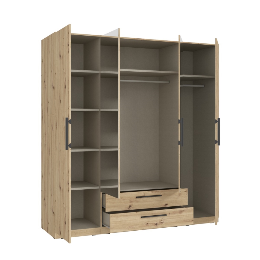 Kleiderschrank mit Spiegel MARO 200x213 cm Artisan-Eiche