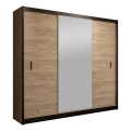 Kleiderschrank mit Spiegel MIRO 203x215 cm Eiche Craft/Schwarz