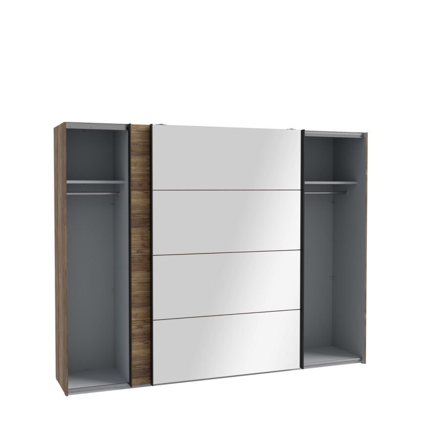 Kleiderschrank mit Spiegel OREN 270x210 cm Eiche Artisan