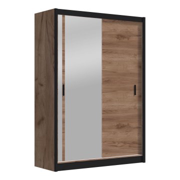 Kleiderschrank mit Spiegel SABRINA 150x215 cm Eiche Craft