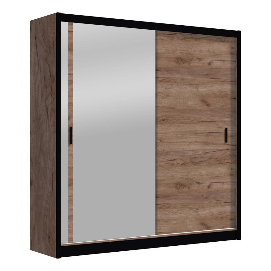 Kleiderschrank mit Spiegel SABRINA 180x215 cm Eiche Craft