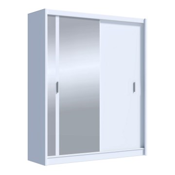 Kleiderschrank mit Spiegel SABRINA 180x215 cm Weiß