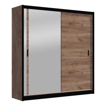 Kleiderschrank mit Spiegel SABRINA 203x215 cm Eiche Craft