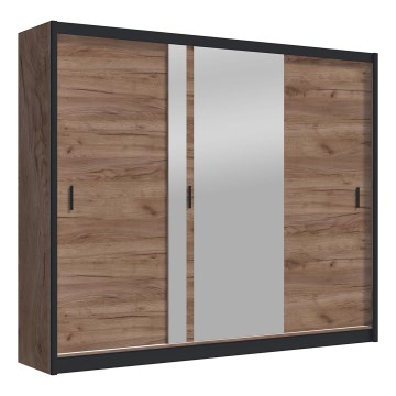 Kleiderschrank mit Spiegel SABRINA 250x215 cm Eiche Craft
