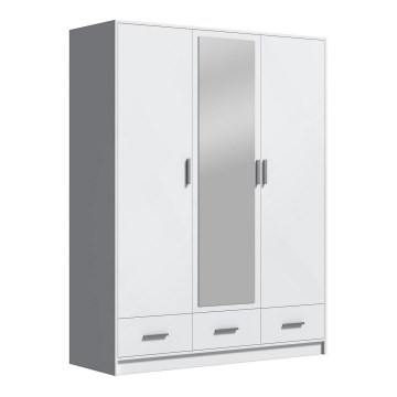 Kleiderschrank mit Spiegel SANNA 150x215 cm Weiß